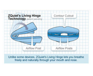 Illustration showing how zQuiet's living hinge technology works