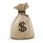 Sack of money with dollar sign printed on it 