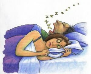 Man snoring, woman can't sleep