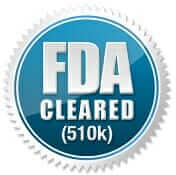 FDA Cleared Logo FDA 510K cleared logo in blue and silver