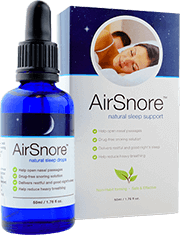 Airsnore drops next to retail packaging 