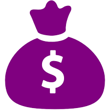 Purple money bag
